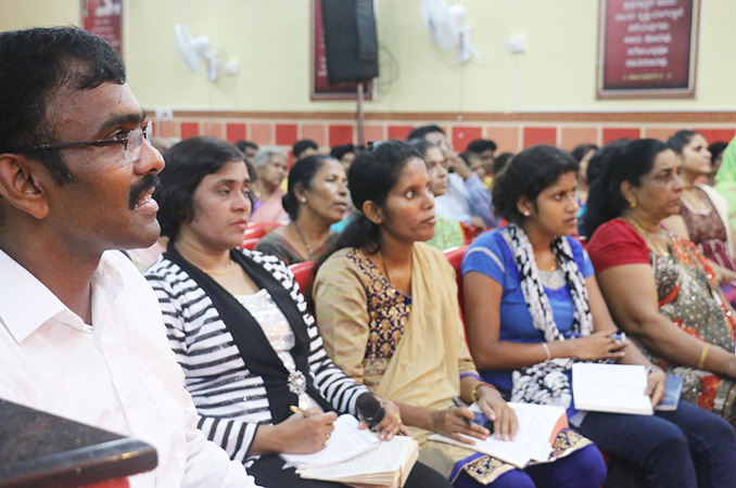 People thronged into the Night Vigil held at Prayer center by Grace Minstry in Mangalore here on Sep 2, 2017. Many received countless miracles, healing, and deliverance. 